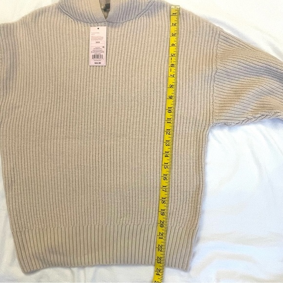 NWT Wild Fable Oversized Women’s Ribbed Hooded Pullover Sweater - Light Beige - Picture 9 of 11